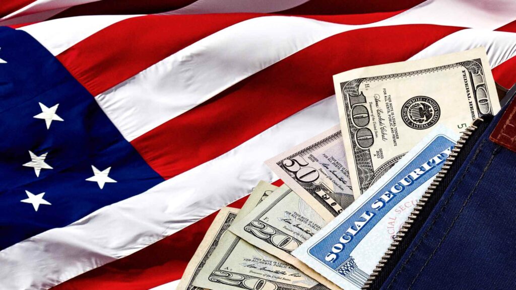 USA flag, SSA cards and dollars since SSDI payments are for people with a disability in the USA, so apply for these benefits