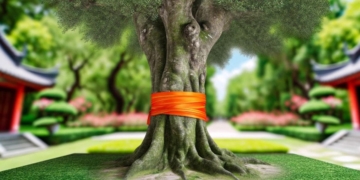 Why you should tie an orange ribbon around the trees in your yard
