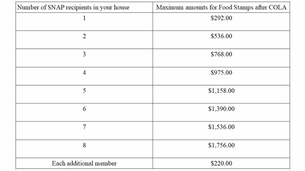 SNAP and the 2025 COLA increase