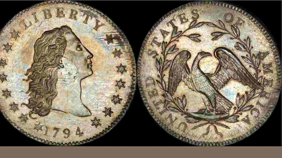 1794 $1 Flowing Hair Coin, Silver Plug