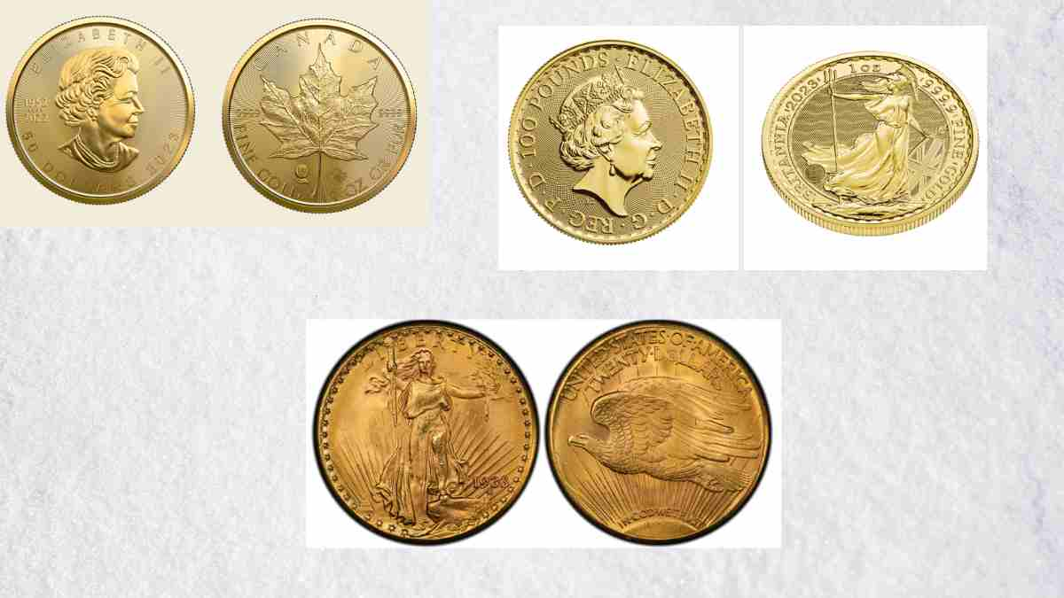 Canada, the UK and the USA gold coins