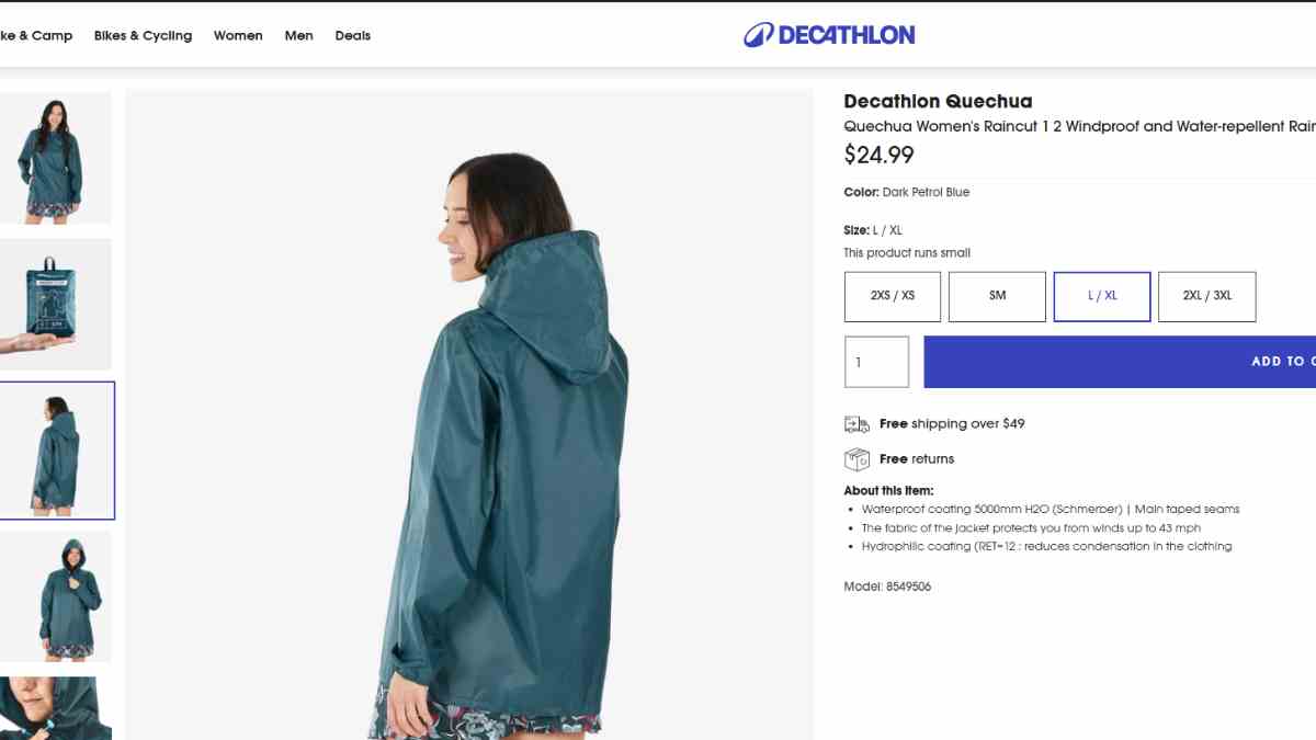 Decathlon invention, a great jacket for the rain