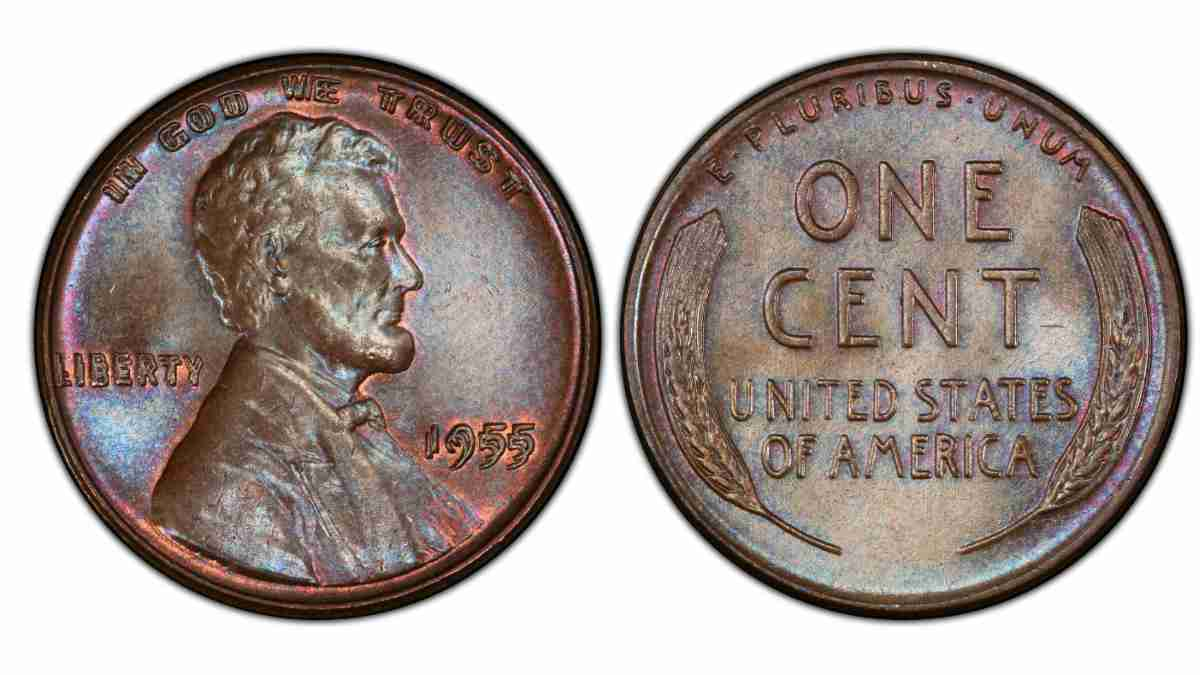 one-cent double strike from 1955