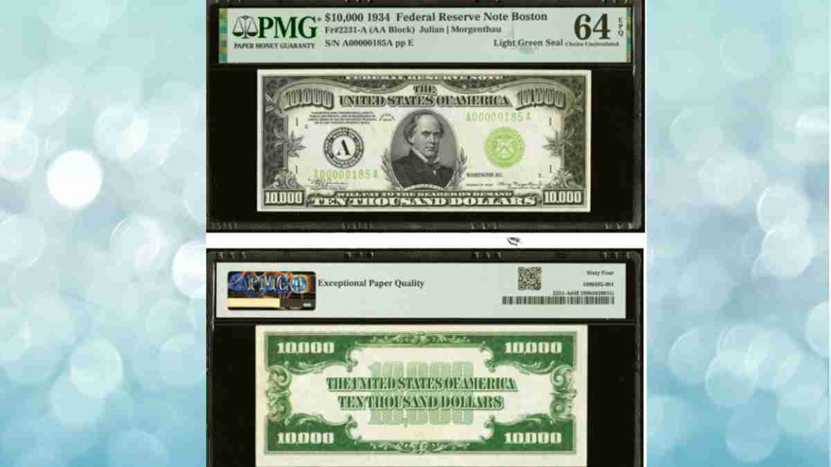 10,000 dollar bill worth almost 500k