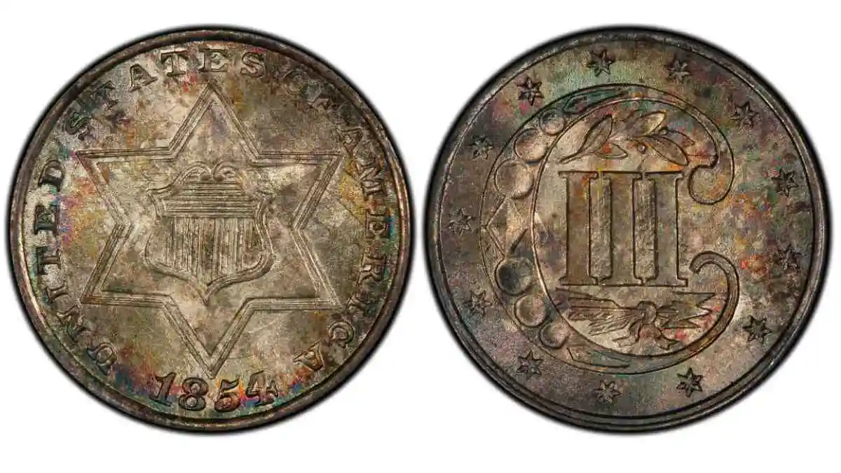 3 cent coin from 1854