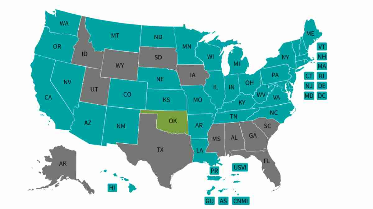 The States colored in grey do not participate in the SUN Bucks program