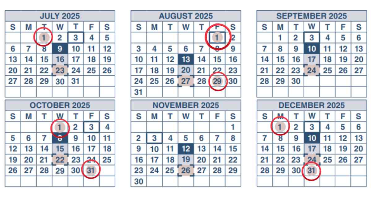 Credits SSA - Payment Schedule for SSI in 2025