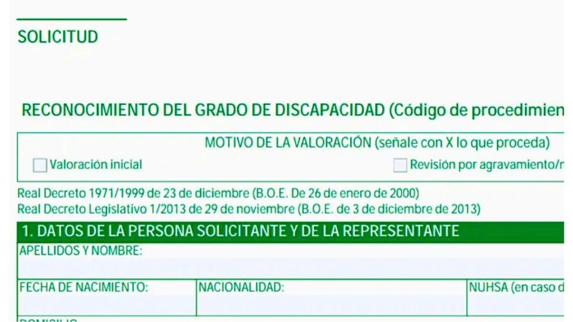 Documento grado discapacidad Andalucía