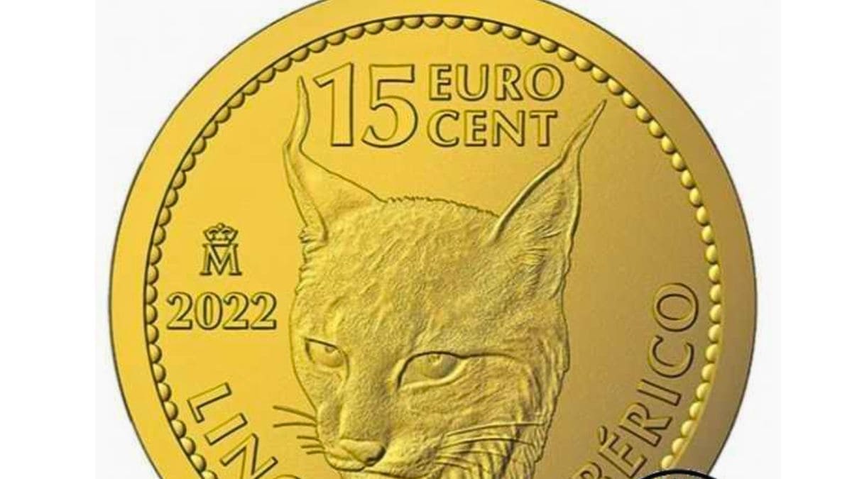 Moneda oro 15 céntimos España lince ibérico